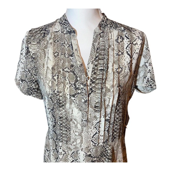 Nanette Nanette Lepore Womens V Neck Animal Print Midi Dress Gray Size 8 - Picture 7 of 7